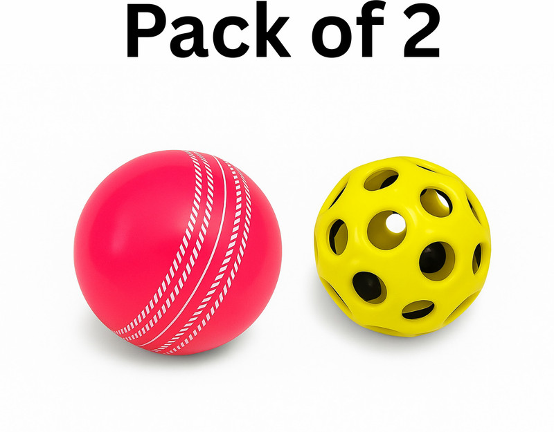 ABCD Multicolor Rubber &Plastic Ball for kids & Cricket Cricket Training Ball(Kids, Pack of 2, Multicolor)