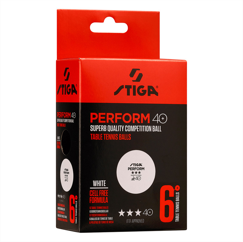 COSCO STIGA Perform Premium 3 Star Table Tennis Ball(Standard, Pack of 6, White)