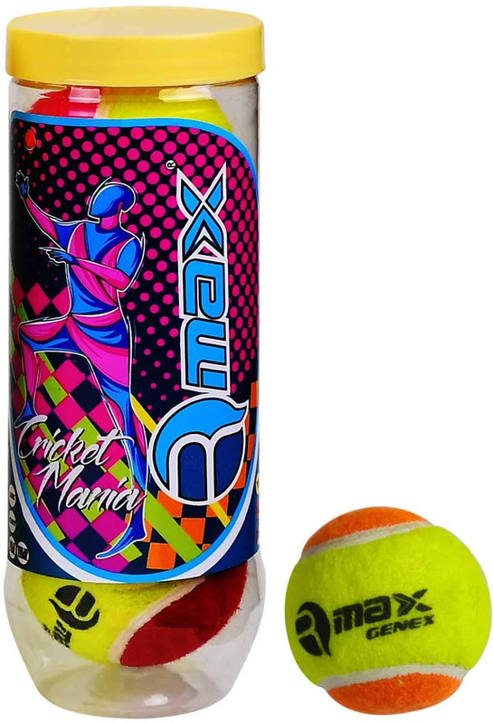 Rmax Genex Light Cricket Tennis Ball (Pack of 3) (Multi) Tennis Ball(Standard, Pack of 3, Green)