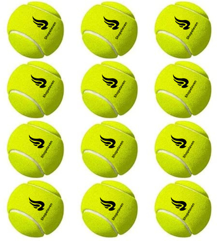 Shopeleven Light Weight Cricket Balls Rubber inside Woll Outside Tennis Ball(Standard, Pack of 12)