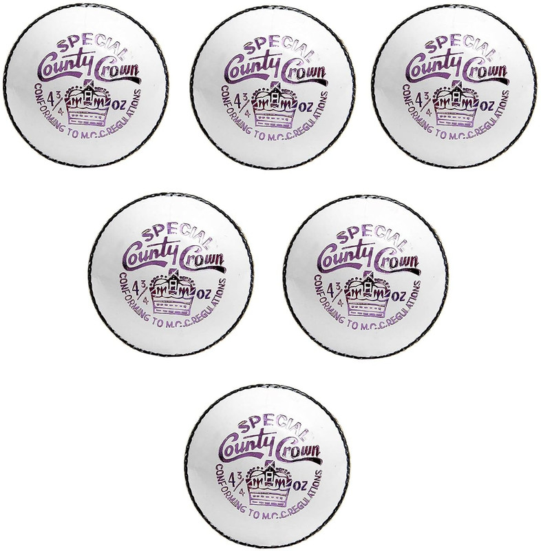 CW Special County Crown White Leather Ball Women 4PC Cricket Ball Weight 145 gm. Cricket Leather Ball(Standard, Pack of 6, White)