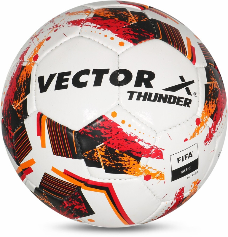 VECTOR X Thunder 32 Panel Rubberized Hand Stitched Professional Match FIFA BASIC Soccer Football - Size: 5(Standard, Pack of 1)