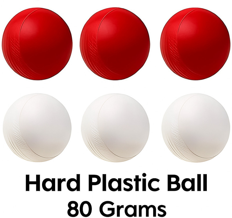 Pawansut Heavy Plastic Cricket Training Balls 80 gm Red Plastic Ball Cricket Training Ball(Standard, Pack of 12, Red)