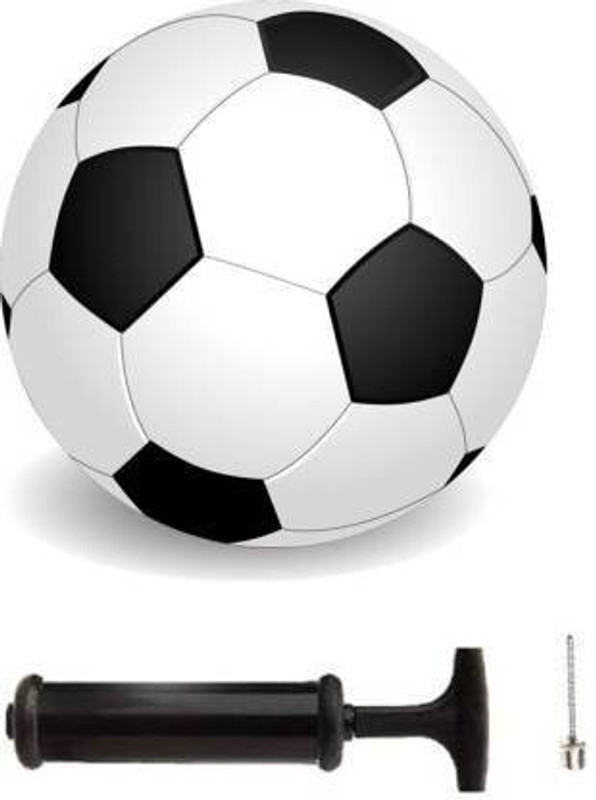 Owlix COMBO BLACK & WHITE SYNTHETIC RUBBER FOOTBALL WITH AIR PUMP Football - Size: 5 Football - Size: 5(Standard, Pack of 1)