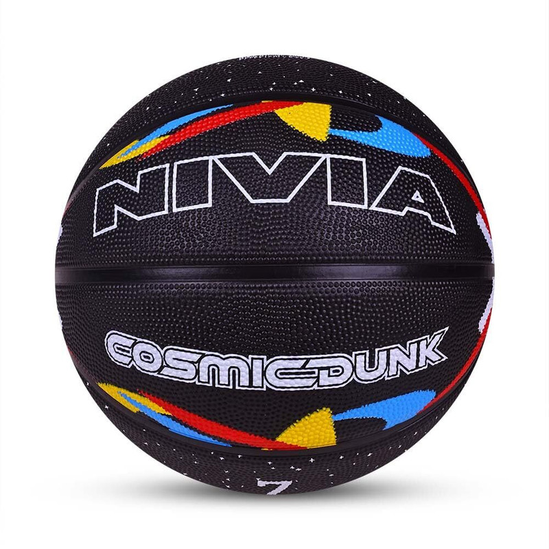 NIVIA Cosmic Dunk Basketball, Durable Molded Rubber for Indoor & Outdoor Play Basketball - Size: 7(Standard, Pack of 1, Multicolor)