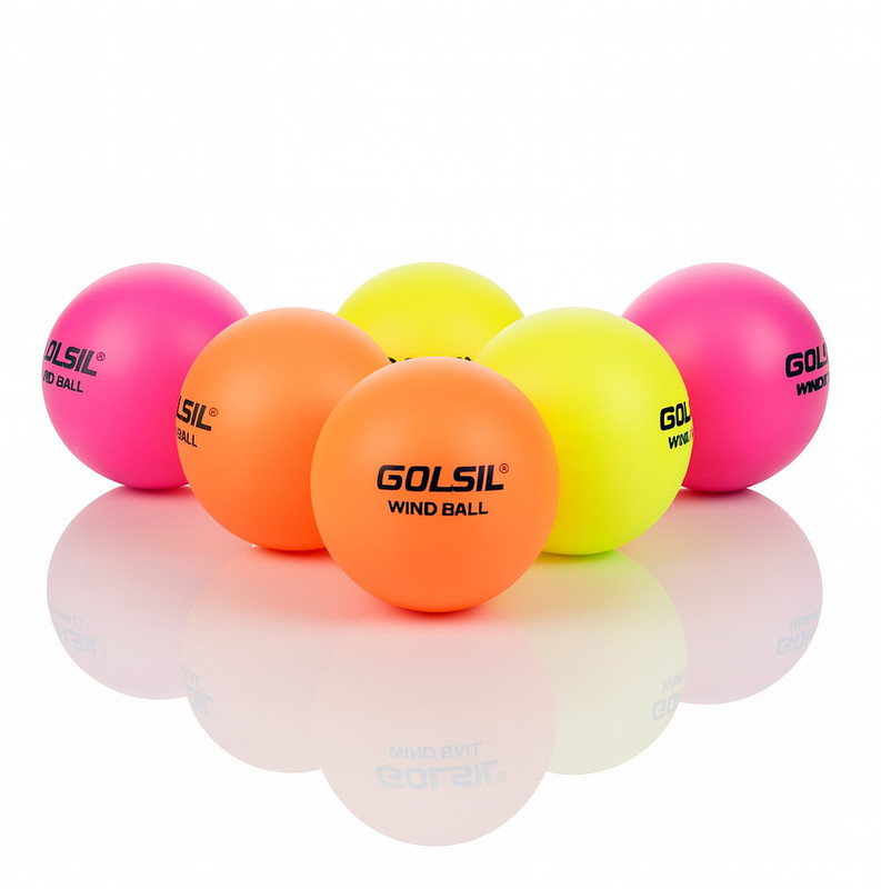 KAIZEN Wind Ball light weight traning balls Cricket Training Ball(Standard, Pack of 6, Yellow, Orange, Pink)