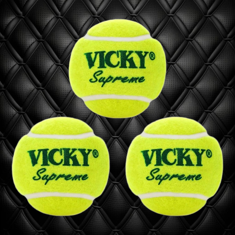 SKYGOLD VICKY PREMIUM QUALITY TENNIS BALLS PACK OF 3 FOR CRICKET(GREEN) Tennis Ball(Standard, Pack of 3, Green)