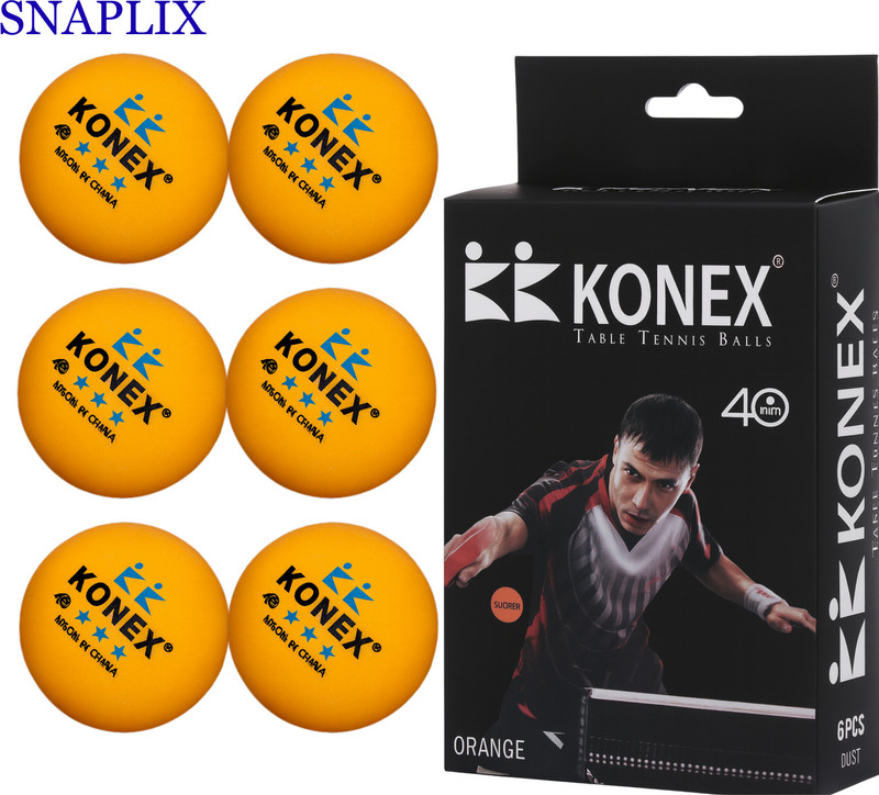 Snaplix Seamless white sphere engineered for consistent bounce and spin control Table Tennis Ball(Standard, Pack of 6, Yellow)