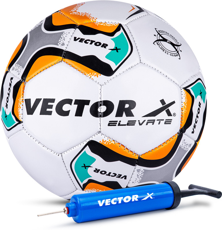 VECTOR X ELEVATE Ball With Pump Football - Size: 5(Standard, Pack of 1, Orange)