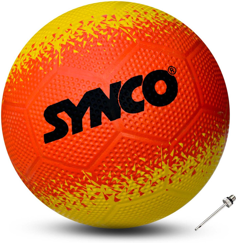 SYNCO Dimpled Moulded Football/Soccer Ball Size-5 Football - Size: 5(Standard, Pack of 1, Red, Yellow)