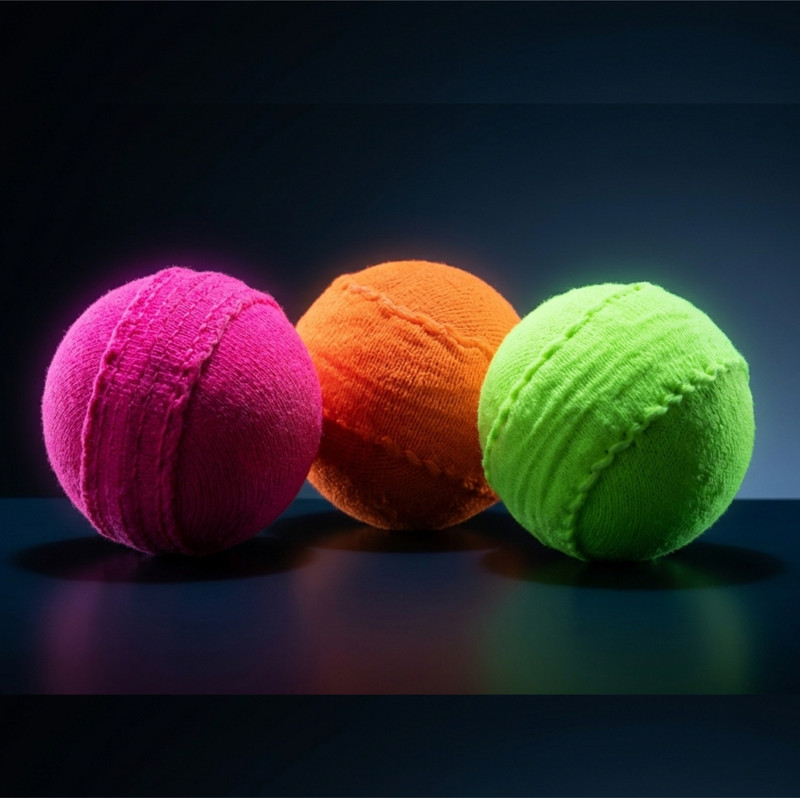 JANEJA Soft Cloth Cricket Ball Pack of 3 Cricket Training Ball(Kids, Pack of 3, Pink, Orange, Multicolor)