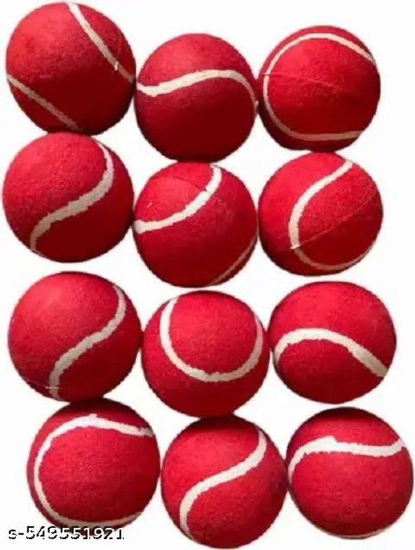 Wolf Play Preminium qualtiy Red cottoon tennis (ball pack of12) Tennis Ball(Standard, Pack of 1121)
