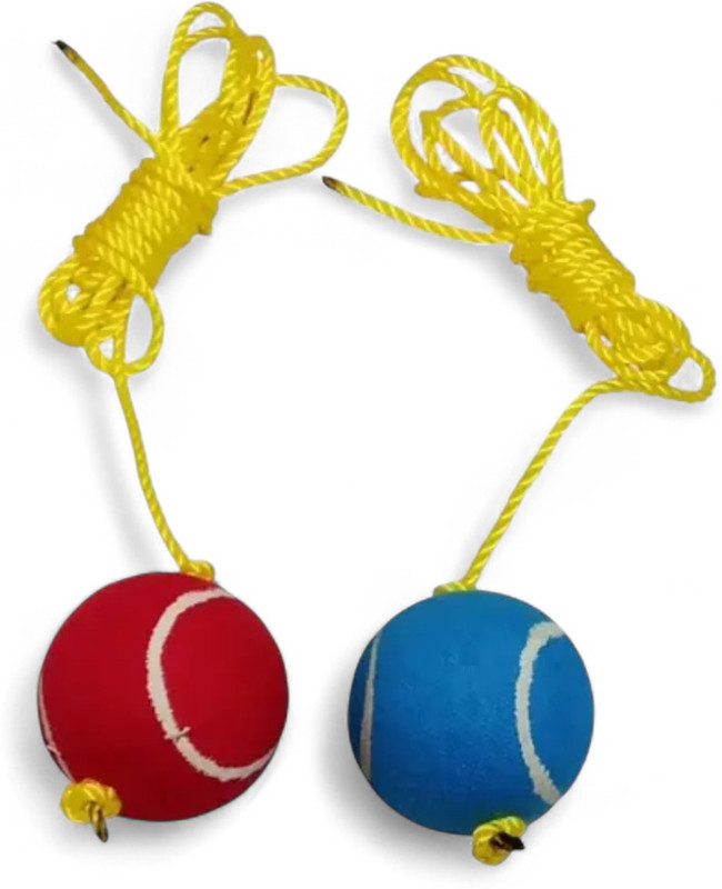 VSC Practice ball Hanging ball training ball 3.5 mtr rope Red/Blue (Pack of 2 ) Cricket Training Ball(Kids, Pack of 2, Multicolor)