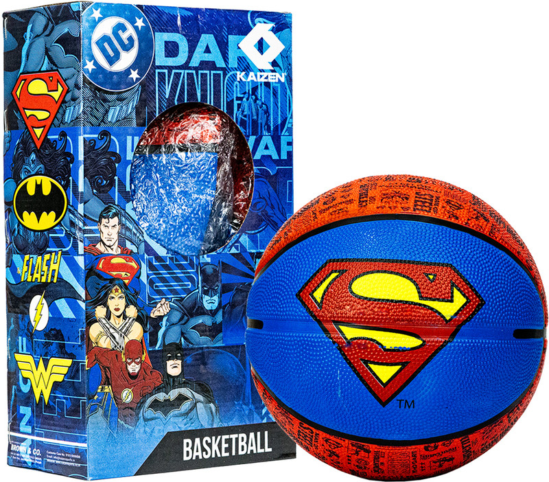 KAIZEN Superman Edition Basketball – Size 5 | Premium Outdoor/Indoor Grip Ball Basketball - Size: 5(Kids, Pack of 1, Blue)