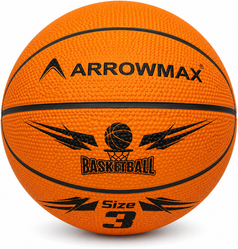 ArrowMax Basketball for kids 4 5 6 7 8 9 10 Years Old Light Weight Basketball - Size: 3(Kids, Pack of 1, Orange)