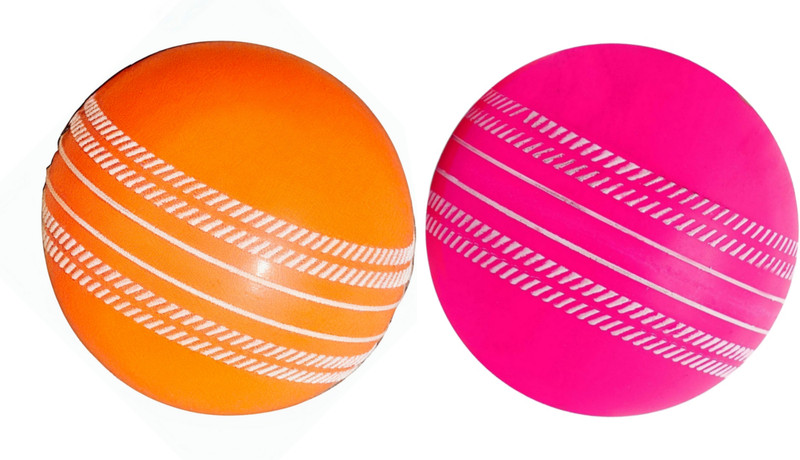 YKINN WIND_BALL_ORNGE_PINK Cricket Synthetic Ball(Standard, Pack of 2, Orange, Pink)