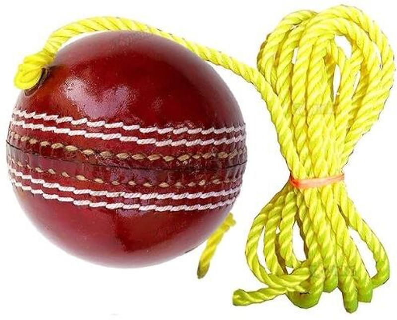 DIABLO Leather Hanging Practice Cricket Ball with Rope (Pack of 1) Cricket Leather Ball(Standard, Pack of 1, Red)