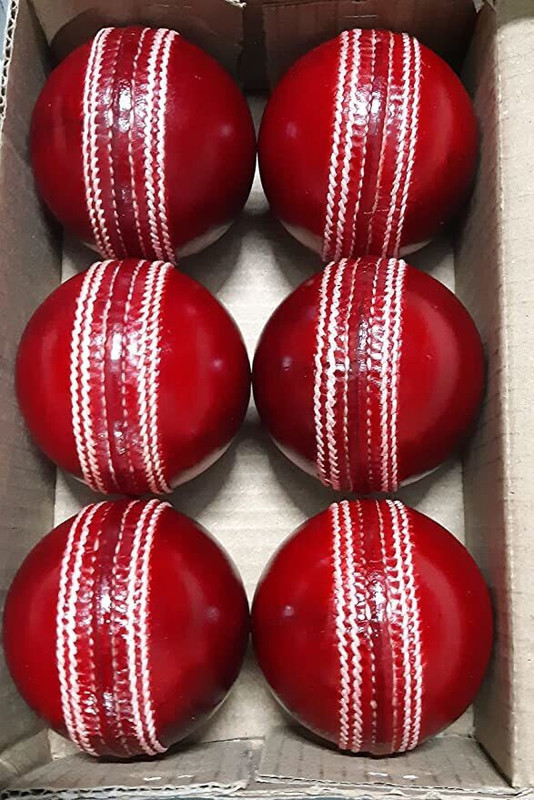 gamers hub Cricket Red Leather Ball Cricket Synthetic Ball (Pack of 6, Red)_ Cricket Leather Ball(Standard, Pack of 6, Red)
