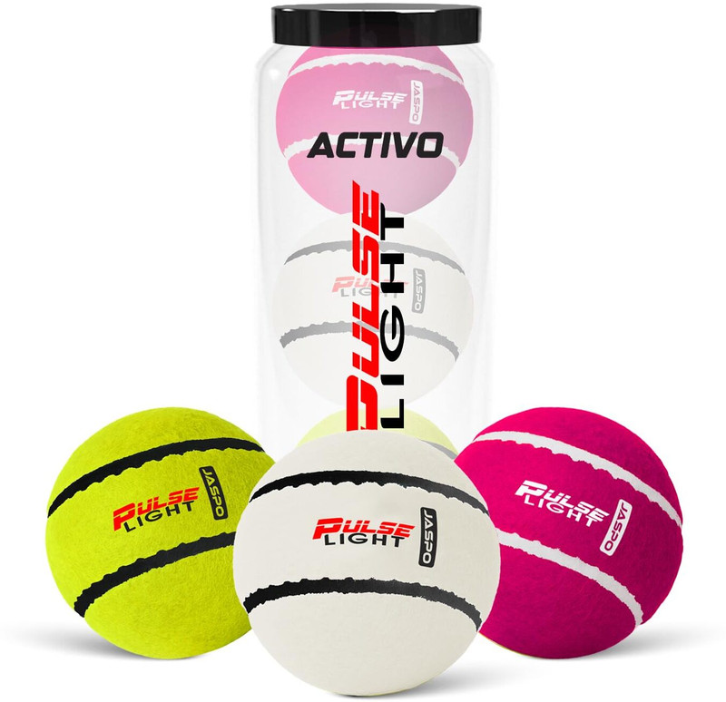 Jaspo Activo Tennis Cricket Ball, 66mm, Wool Felt, 80g, High Bounce Rubber Core, Cricket Tennis Ball(Standard, Pack of 3)
