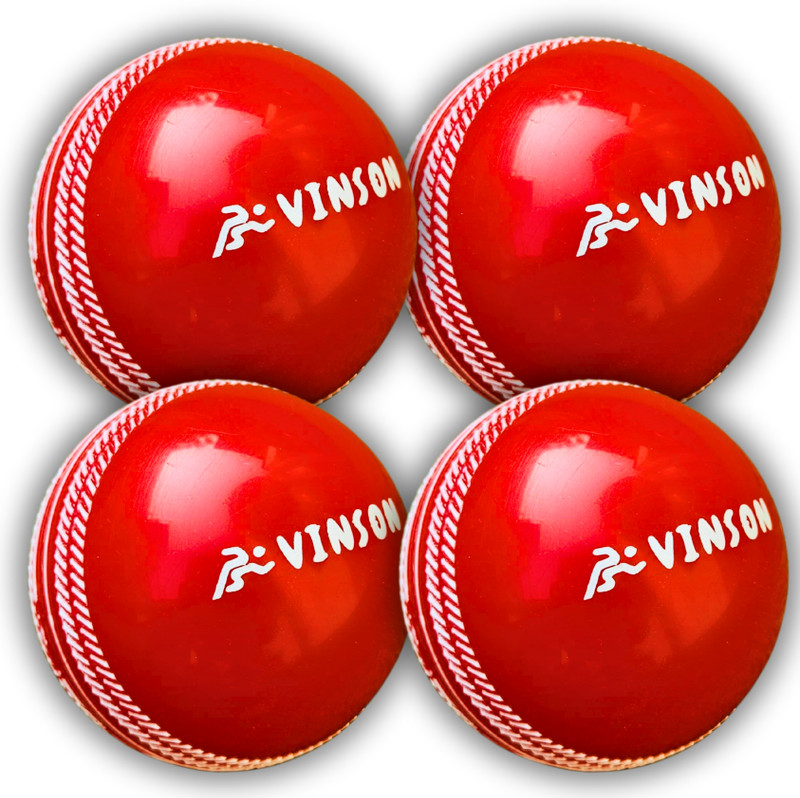 Vinsonsports VINSON i10 Soft Leather Cricket Balls 110gm Red T20 Indoor Training Pack of 6 Cricket Training Ball(Standard, Pack of 6, Red)