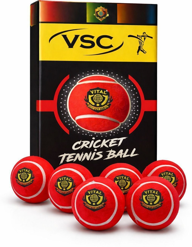 VITAL SPORTS CLUB Durable Tennis Balls Lightweight Practice & Training Tennis Ball(Standard, Pack of 6, Red)
