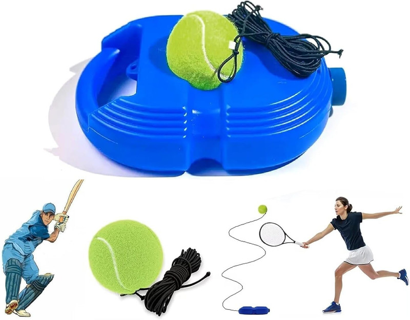 Dadhichi Zone Tennis Training Ball with String, Indoor Outdoor Practice Cricket Ball-1 PCS Tennis Ball(Standard, Pack of 1, Multicolor)