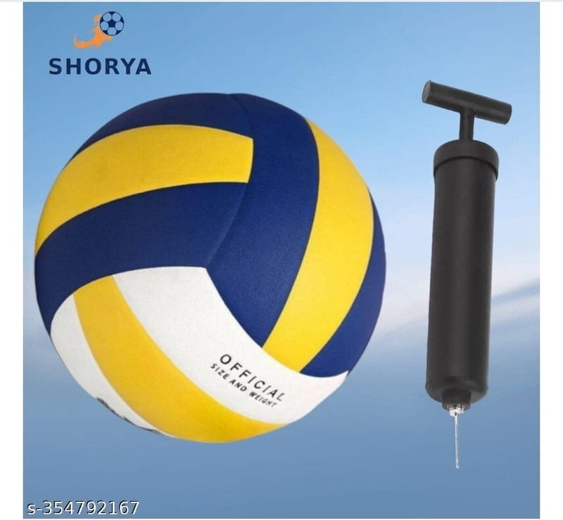 SUMANGALAM ENTERPRISES SHORYA OFFICIAL 18 PANNEL VOLLEYBALL WITH AIR PUMP (SIZE-4) Volleyball - Size: 4(Standard, Pack of 1)