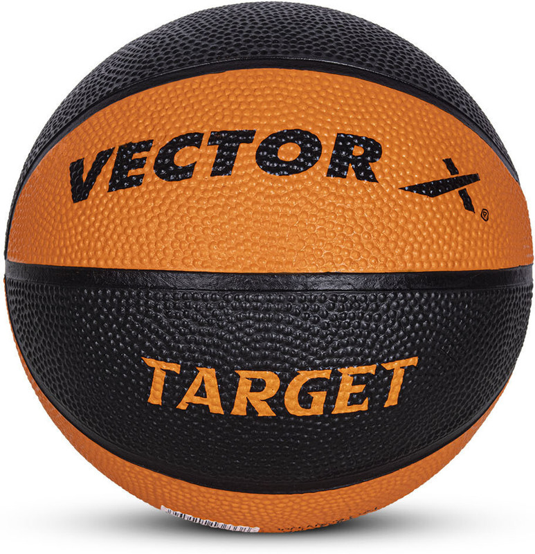 CR SPORT New-Target Indoor & Outdoor Rubber Moulded Soft Practice Sports Ball Basketball - Size: 1(Kids, Pack of 1, Orange, Black)