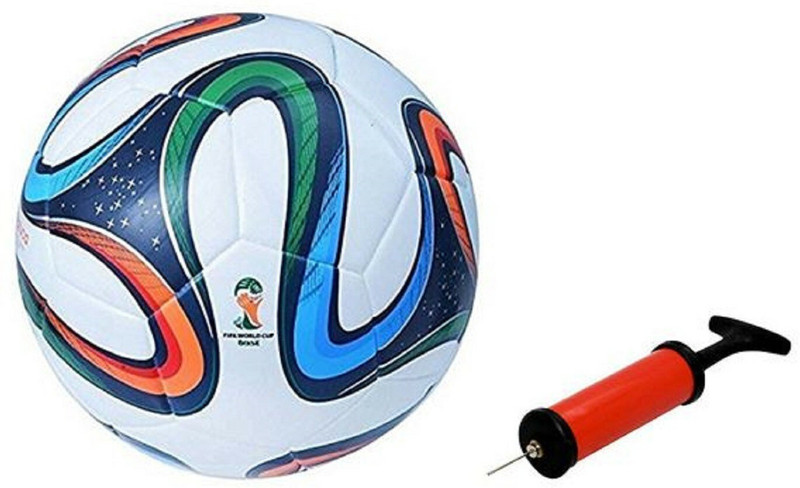 NICE Brazuca Four Color Football With Air Pump Free Football - Size: 5(Standard, Pack of 2, Multicolor)