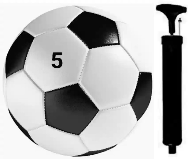 AAV SOFT RUBBER BALL HAND STICHED Football - Size: 5(Standard, Pack of 1, Black, White)