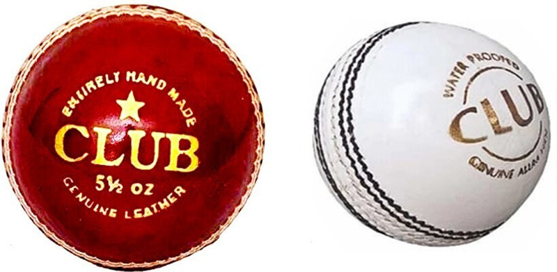 MG Manufacturers And Trader (Pack of 2Pcs) Imported Red and White Cricket Leather Ball Combo Cricket Leather Ball(Standard, Pack of 2)