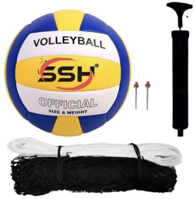 SHORYA RED MASTER AD-53 VOLLEYBALL-KIT WITH VOLLEYBALL+PUMP+NET AND EXTRA 2 NEDDLE Volleyball - Size: 4(Standard, Pack of 1)