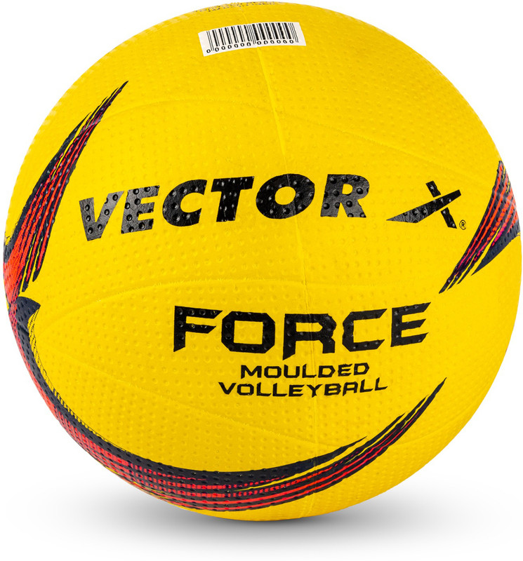 VECTOR X Force Rubber Moulded Durable & Waterproof Indoor Outdoor Beach ball + Air Pin Volleyball - Size: 4(Standard, Pack of 1)