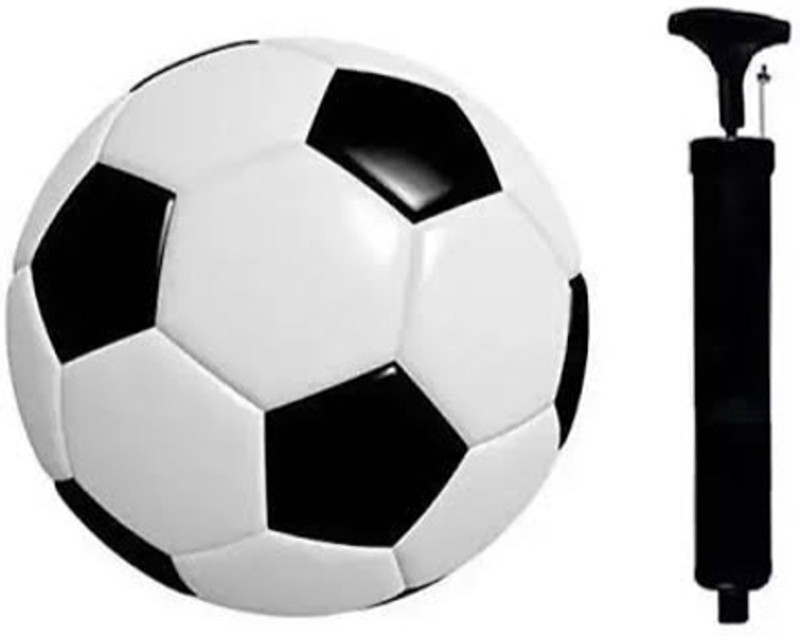 SKANDAA GROUP White and Black FOOTBALL WITH PUMP FULL SIZE-5 Football - Size: 5 Football - Size: 5(Standard, Pack of 3)