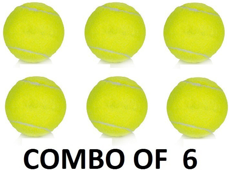 Dinetic Neon tennis ball Tennis Ball(Standard, Pack of 6, Yellow)