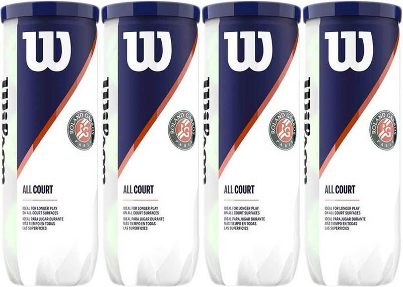 WILSON Roland Garros All Court 3 Ball Can Tennis Ball(Standard, Pack of 3, Yellow)