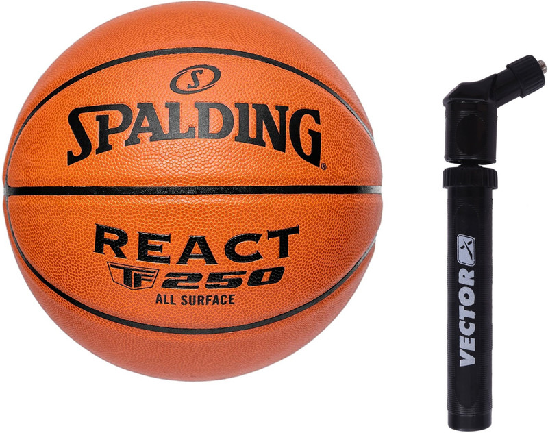 SPALDING Varsity TF 150 Basketball with Pump Rubber Basketball - Size: 7(Standard, Pack of 1, Multicolor)