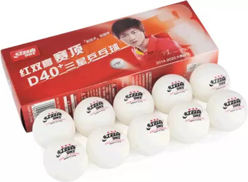 Double Happiness DHS D40+ 3 Star Professional Tournament Grade, Precision Bounce, ITTF Appr, Table Tennis Ball(Standard, Pack of 10, White)