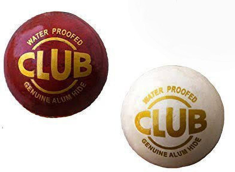 Shreejee Premium Red and white Cricket Leather Ball Combo Cricket Leather Ball(Standard, Pack of 2)