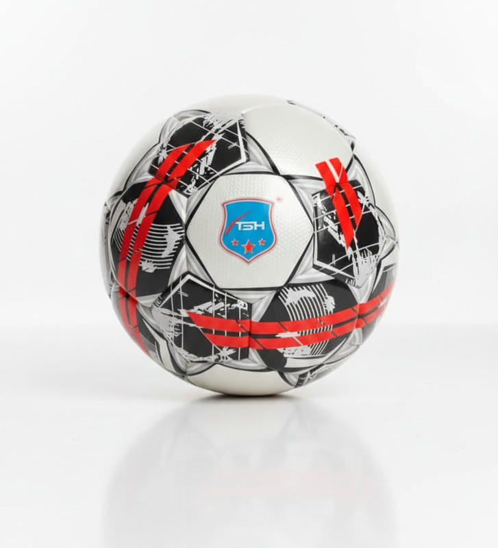 Tachyon TSH professional match ball Football - Size: 5(Standard, Pack of 1, White, Black, Red)