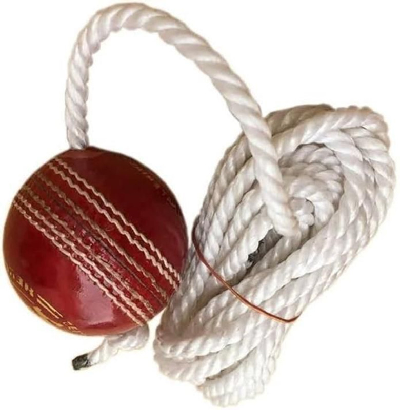 VIBCO Premium Sports Leather Match Practice Hanging Cricket Ball Red Cricket Training Ball(Standard, Pack of 1, Red)