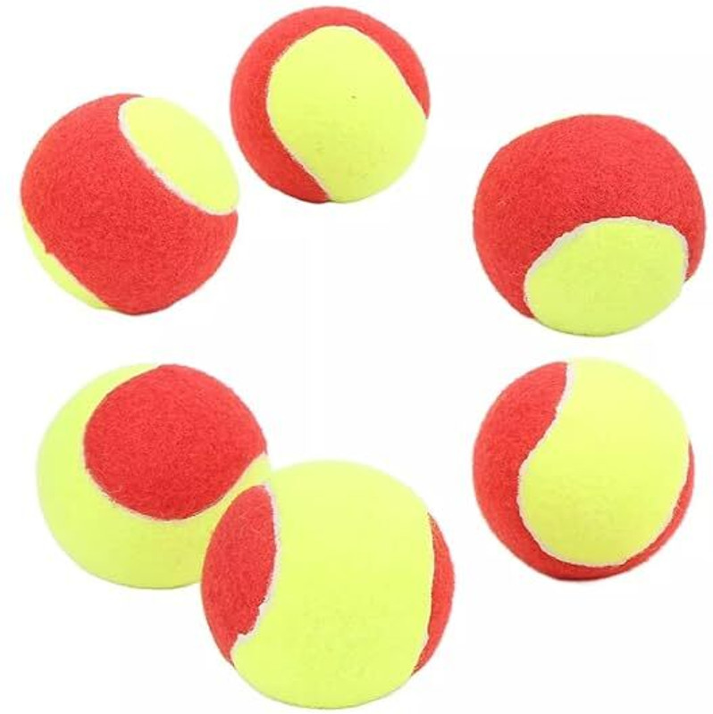 KAVORA Super Bounce Tennis Ball & Durable for Tennis Courts and Cricket Tournaments Tennis Ball(Kids, Pack of 3, Green, Red)