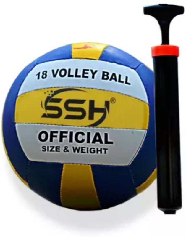SSH NEW GEN 18 PANNEL SOFT SYNTHETIC VOLLEYBALL WITH AIR PUMP SIZE-4 Volleyball - Size: 4(Standard, Pack of 1, Multicolor)