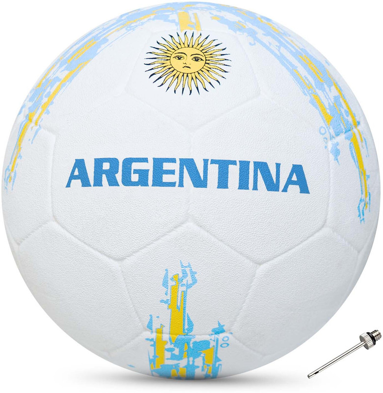 SYNCO Flag Argentina Rubber Molded Football - Size: 5(Standard, Pack of 1, Blue)