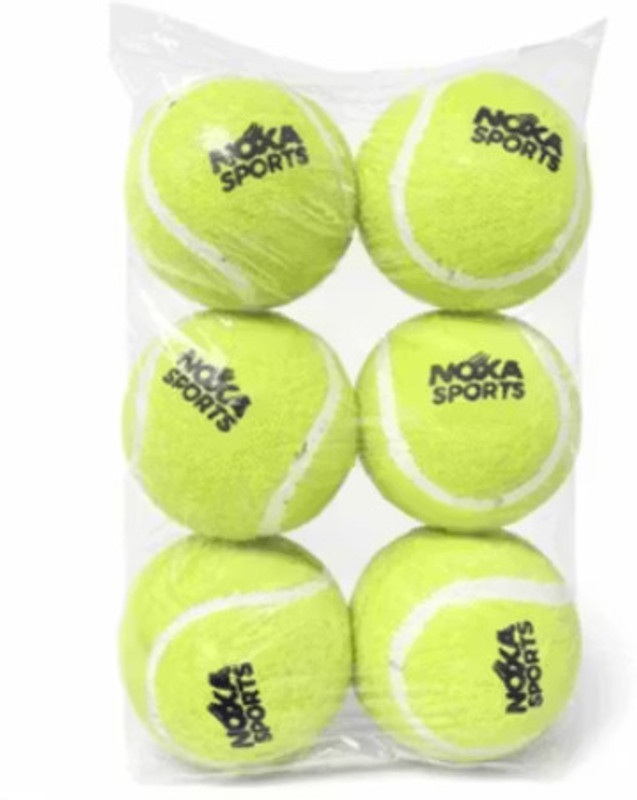 NOXA Sports Cricket Tennis ball, Light Weight 80g, Cotton Outer Layer Tennis Ball(Standard, Pack of 6, Green)
