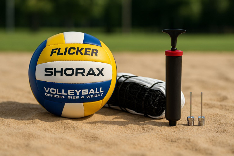 SHORYA Flicker Volleyball with net free Pump (Ball+Net+Pump) Volleyball - Size: 4 Volleyball - Size: 4(Standard, Pack of 3, Multicolor)