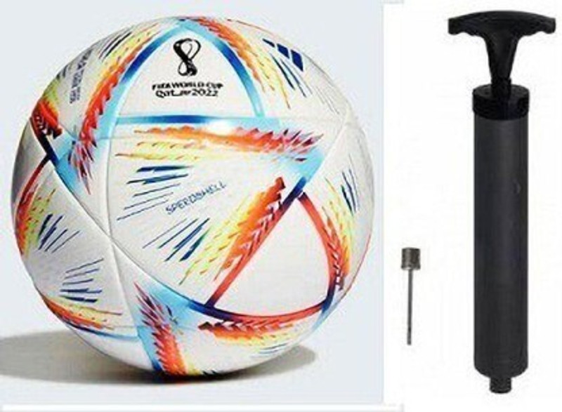HACKERX World Cup Football Full Size 5 no. with 6inch air Pump and pin Football - Size: 5(Standard, Pack of 1)