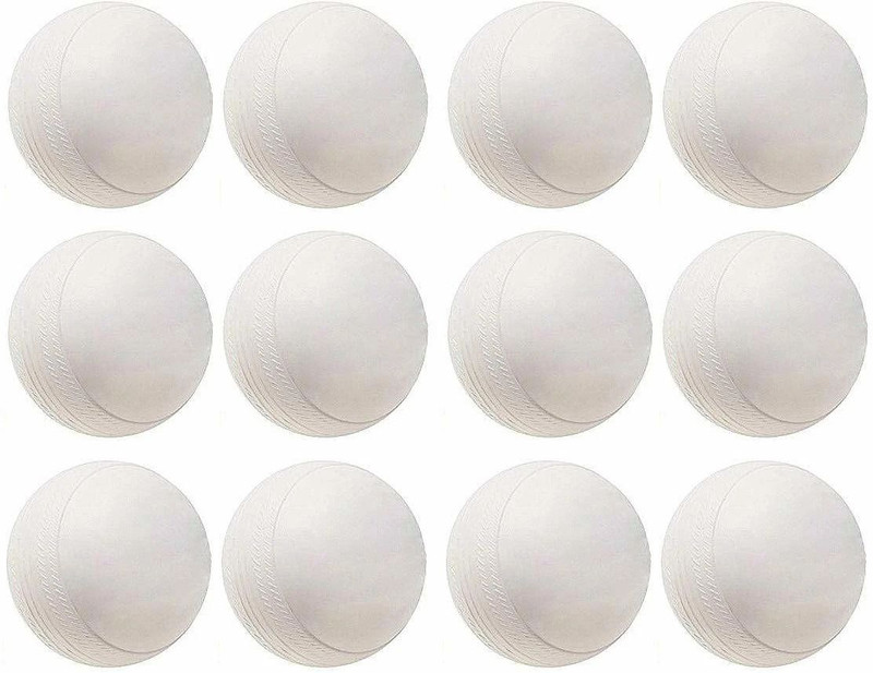 Payal Creation White Cricket Practice Heavy Wind Plastic Balls 80 gm Each (Pack of 12) Cricket Training Ball(Standard, Pack of 12, White)