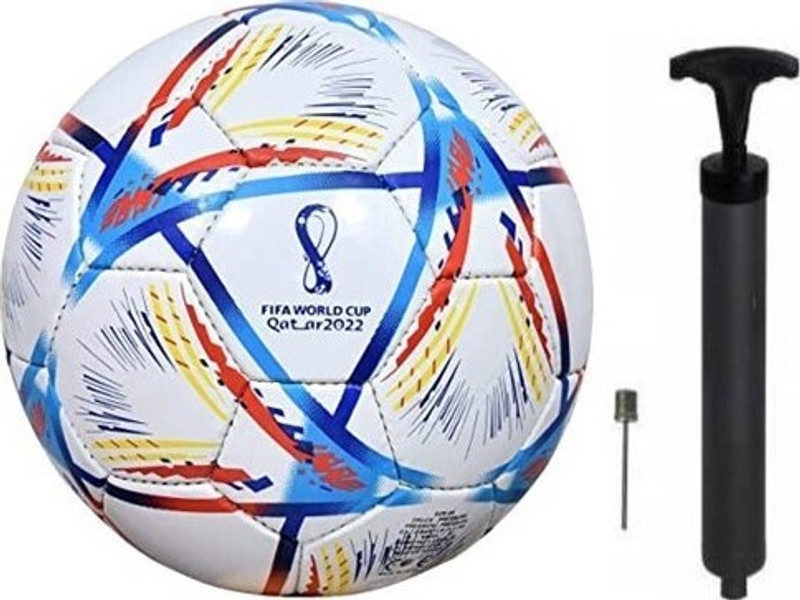 Fitdex FIFA Worldcup Qatar Football & Air Pump, Football - Size: 5(Standard, Pack of 1, Multicolor)
