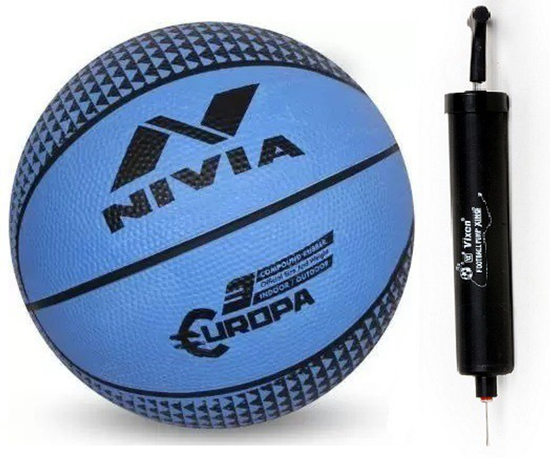 NIVIA Europa With Pump Basketball - Size: 3(Kids, Pack of 2, Green)